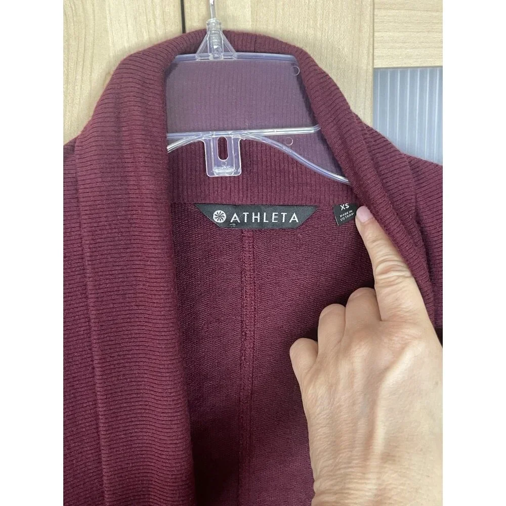 Athleta Sweater‎ Womens XS Pranayama Wrap Thumbholes Cardigan Open Yoga Casual